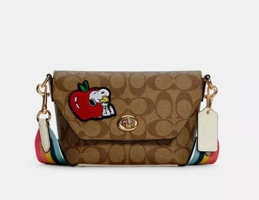 Coach X Peanuts Karlee Crossbody In Signature Canvas With Snoopy Jewelry Accessories