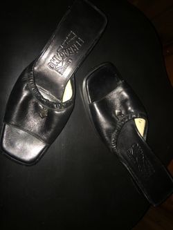 Ferragamo leather slides size 7.5 very nice