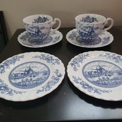 2 Cups 2 Sauces 2 Desert Plates 