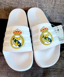 Size 13 Men's - Brand New Adidas Adilette Real Madrid Slides
