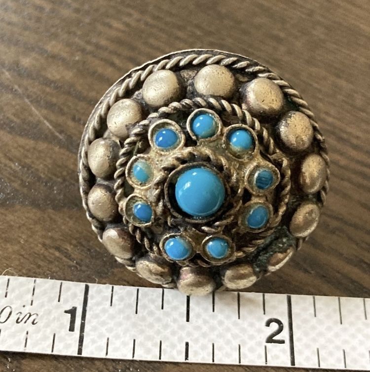 Vintage royal silver And Turquoise tone adjustable