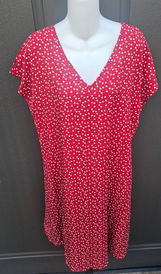 LARGE RED HEART PATTERN DRESS