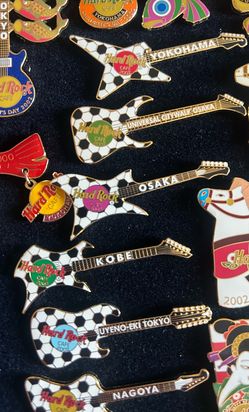 Hard Rock Cafe rare soccer guitar pins