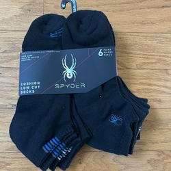 NWT Spyder Men's Cushion Low Cut Socks 6 pairs 