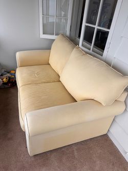 Cream Fabric Two-Seater Sofa