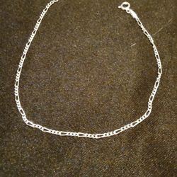 925 Italy Silver (#262) Figaro Bracelet 