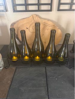 Wine bottle tea candle decor