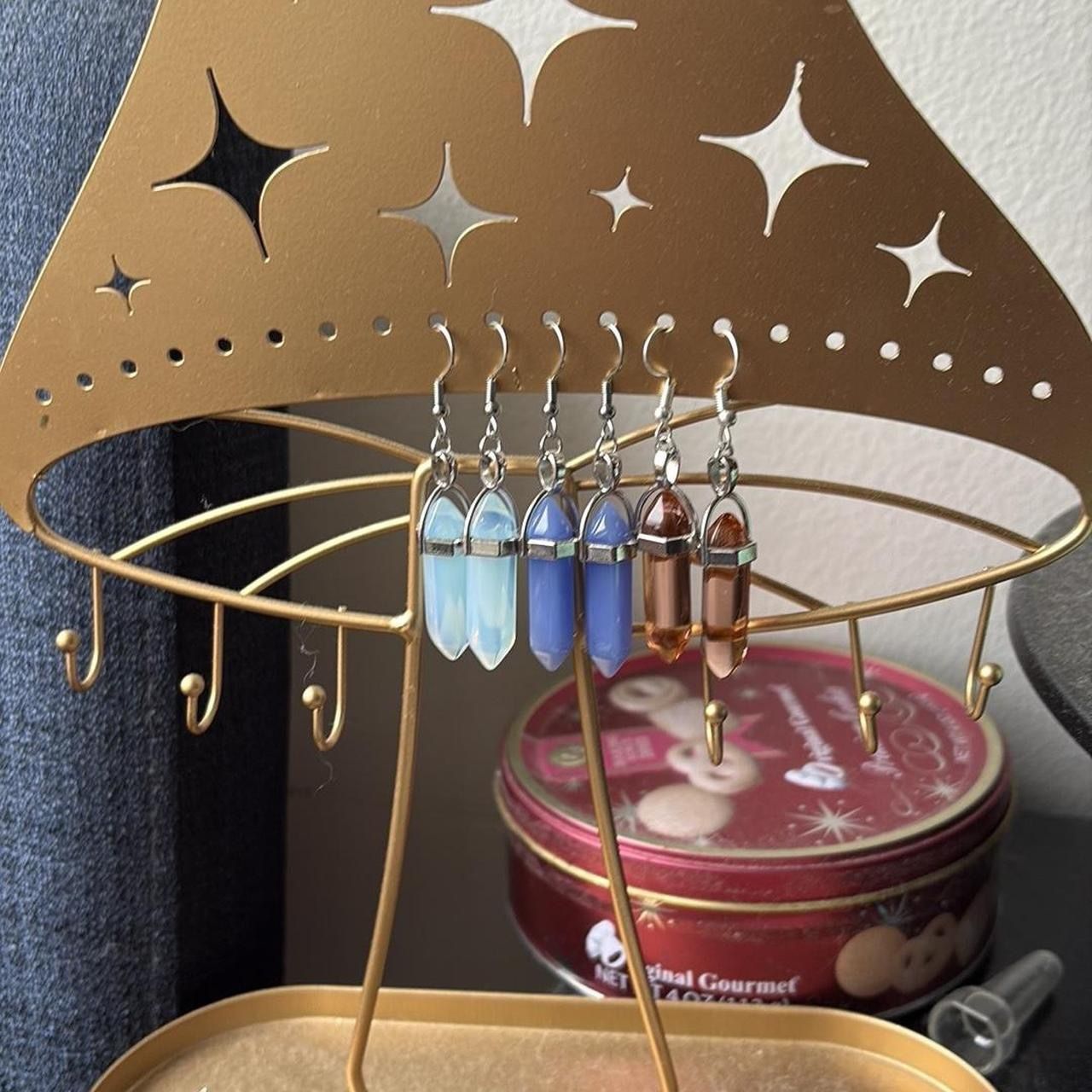 3 Pairs of crystal earrings.