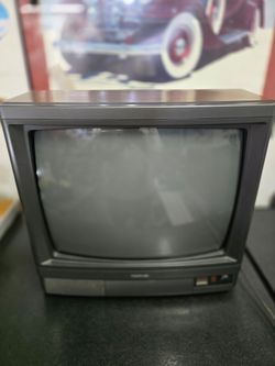 Vintage TOSHIBA CE-909 19" COLOR CRT RETRO GAMING / VHS TV - COAXIAL INPUT NO RCAs