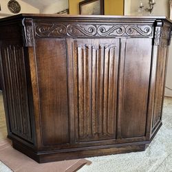 Bar, Stools (4) and bottle/glass display shelf Vintage Jaycee set