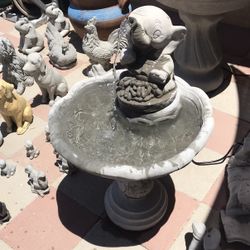 New Water Fountain Made Out Of Cement Size 34in H x 21in W 