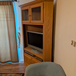 Wooden corner TV cabinet