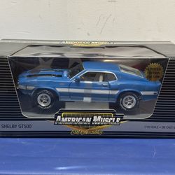 ERTL 39078 American Muscle 1970 Shelby GT500 Blue 1:18 Scale Die Cast Metal Car