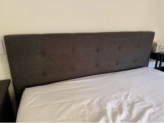 Queen Upholstered Bed Frame with Storage Drawer