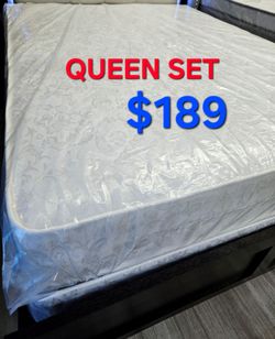 Queen set $189 >> Mattress And Box Spring