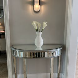 Mirrored Demilune Console Table (local pick up only)