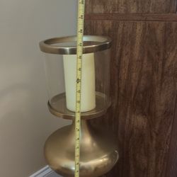 Heavy Brass Candle Holder 27 Inches High