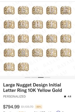 10k gold nugget ring size 9