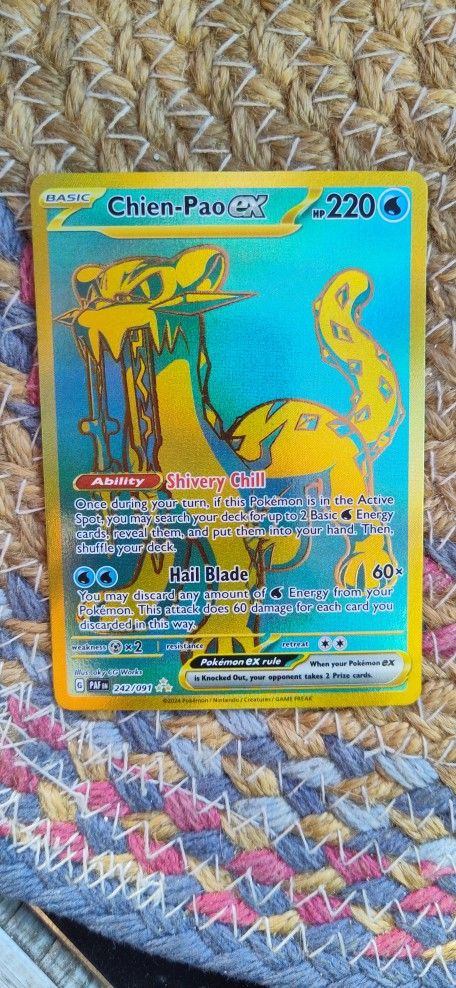 Pokemon CHIEN-PAO EX 242/091 - Paldean Fates - SECRET RARE FULL ART - MINT