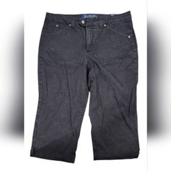 Gloria Vanderbilt Size 16 Black The Perfect Fit Capris - Has Pet Hair
