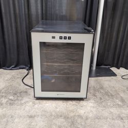 Emerson Compact Black Wine Cooler with Glass Door