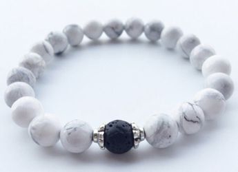 White turquoise and lava bracelet
