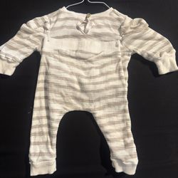 Jessica Simpson Baby Ribbed Knit 2pc Outfit Set 6-9M Neutral Stripe Lounge Cozy