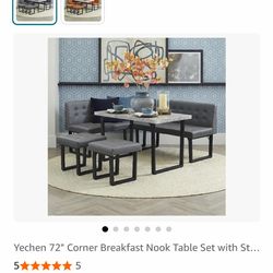 Table set L shaped booth dining