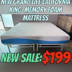 NEW GRAND LIFE CALIFORNIA KING MEMORY FOAM MATTRESS 