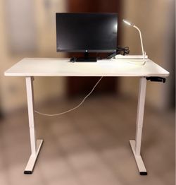 🔥 MOVING SALE! 52” Adjustable Standing Desk + FREE IKEA Lamp + $30 HP Monitor!