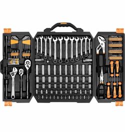 192 Piece Mechanics Tool Set Socket Wrench Set, Plastic Storage Case with Auto Repair Hand Tool Kit Wrench Tool Box Set