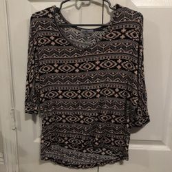 Tribal Print Hi Lo Shirt