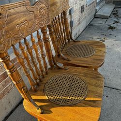 2 Antique Wooden Stools 