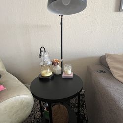 Modern Floor Lamp + Round Side Table