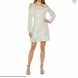 Long Sleeve Sequin Shift Dress

