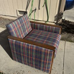 vintage plaid chair 