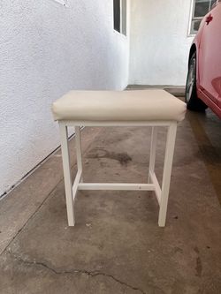 White Vanity Stool with Cushion