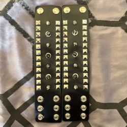 Pyramid Spike Faux Leather Cuff Bracelet