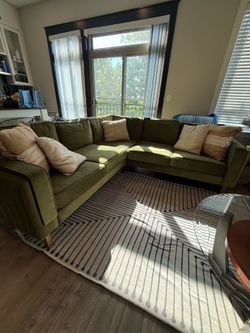 Green Velvet Sectional Sofa