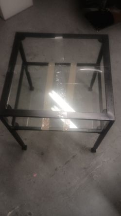Metal Frame Glass Top Table
