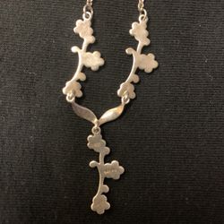 Diamond  Marcasite Vintage  Sterling Silver 15 Inch Necklace