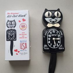 Custom Glow in the Dark Black Kit Cat Wall Clock 15.5" Inches B2 *Working!*
