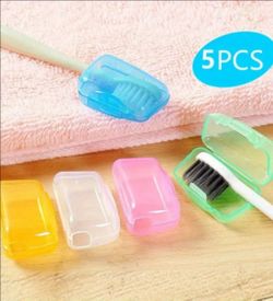 NEW 5 Pack Travel Toothbrush Head Covers Dustproof Portable Oral Care Flight Colorful