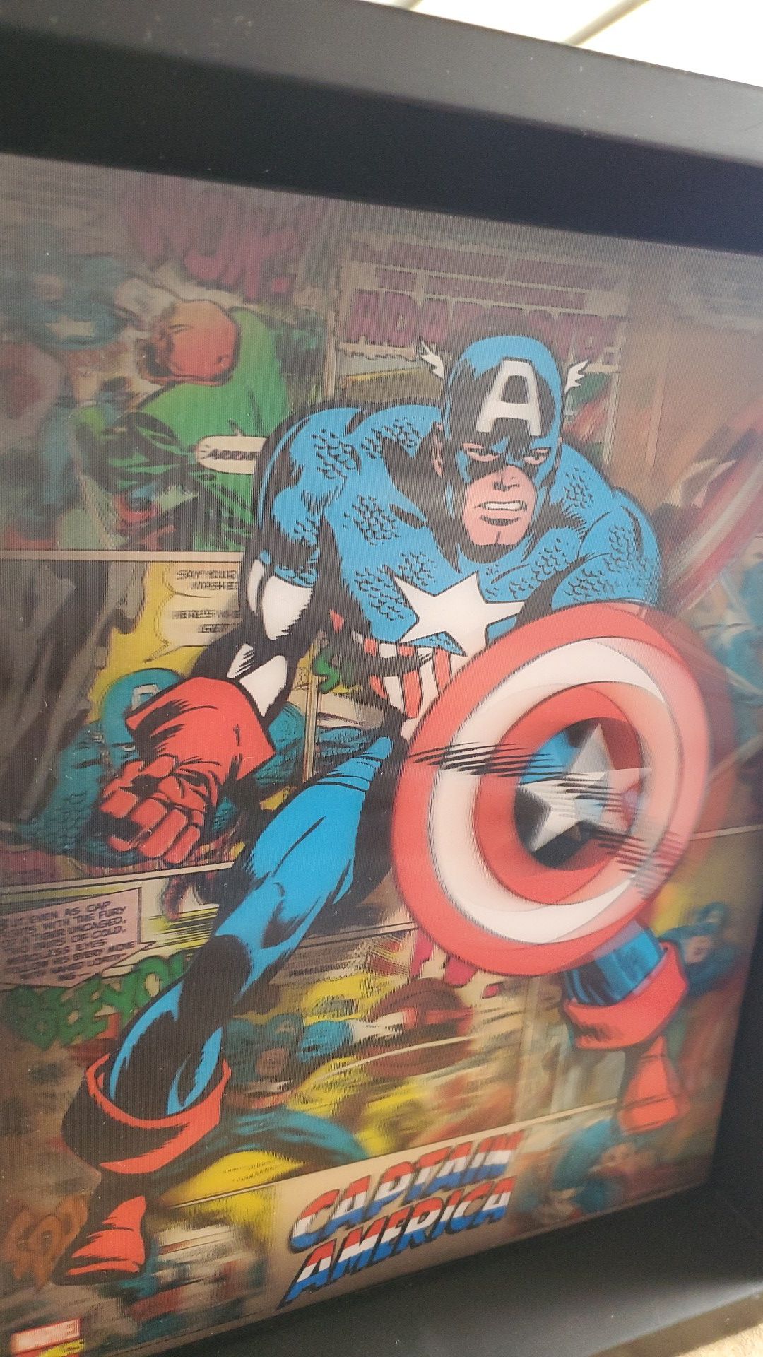Captain America 3d black frame 8x10