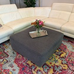 Ashley Furniture Ottoman 36” Square Charcoal Grey Fabric Great Condition 📍Chandler