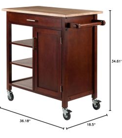 Winsome Marissa Kitchen Cart, Walnut