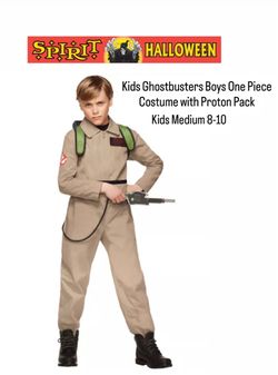 Spirit Halloween Ghostbusters Jumpsuit Costume & Proton Pack Kids Medium 8-10