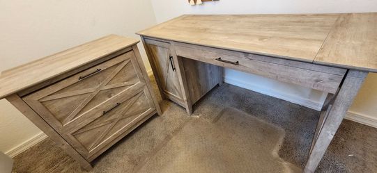 Computer Desk and File Cabinet