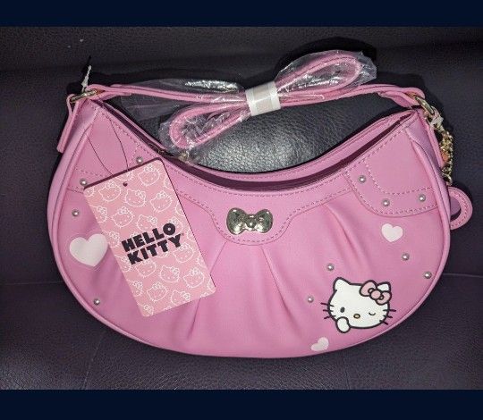 Her Universe x Sanrio Hello Kitty Pink Heart Baguette Bag Purse New With Tags