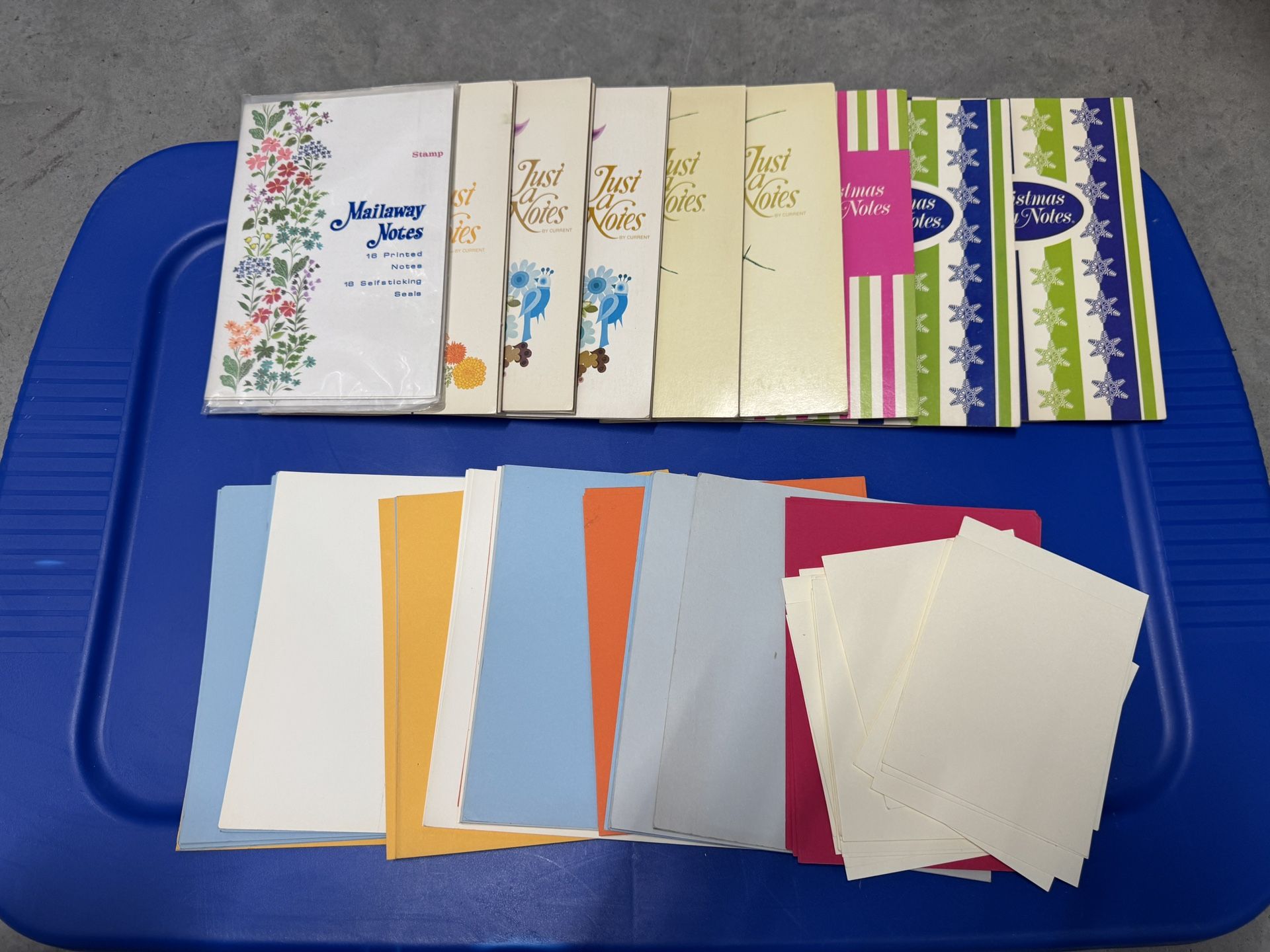 Vintage Mailaway & Just-a-Notes Stationery Lot – Floral, Holiday, & Blank Designs